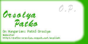 orsolya patko business card